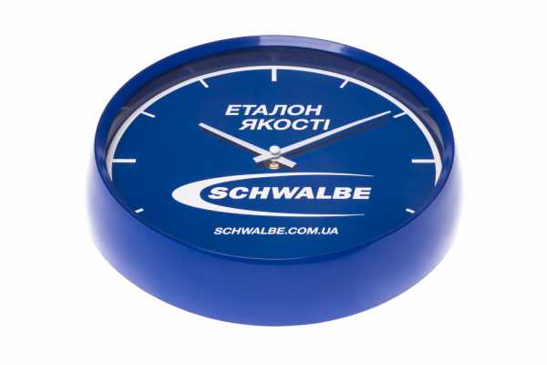 Часы Schwalbe синие/белые 1хАА Ø26см